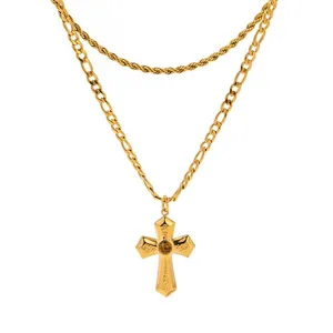 Wholesale 3D Stainless Steel Gold Key Pendant Necklace - Custom Brass Jewelry thumbnail-1