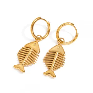 Tarnish Resistant Gold Plated Earrings - High Quality Stainless Steel Fashion Jewelry thumbnail-1