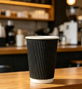 Disposable Biodegradable Ripple Paper Cups for Coffee and Tea thumbnail-1