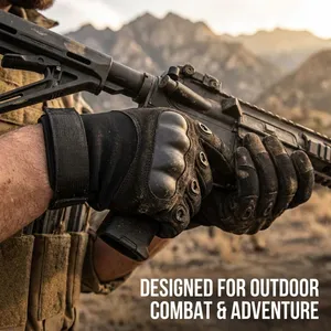 China Gloves Factory Wholesales Heavy Duty Wear Resistant Hard Knuckle Touchscreen Full Finger Outdoor Combat Tactical Gloves thumbnail-5