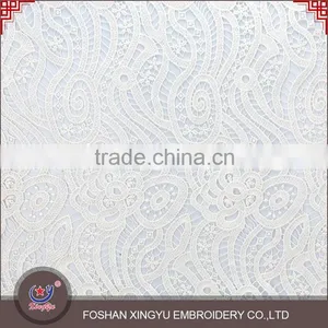Hot Sale Fashion White Net Embroidery Woven Designer Fabric Design for Fashion Clothing thumbnail-1