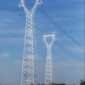 Hot Dip Galvanized Steel Lattice Transmission Tower for High Voltage Power Line thumbnail-2