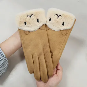 Cute Furry Cuff Women Winter Gloves Touchscreen Compatible Multi Color For Holiday Gift Boutique Retail thumbnail-4