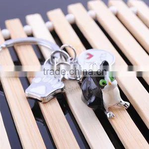 Epoxy Keychain Manufacturers Pet Key Rings Wholesale Blue Cat Keychain thumbnail-1