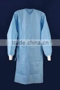 Disposable Non Woven Blue Isolation Gown Knitted Cuff thumbnail-1