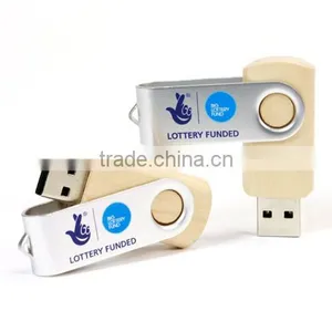 Promotional Gift Swivel USB Key Wood 8gb thumbnail-3