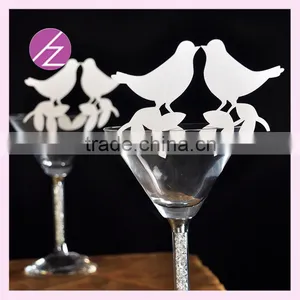 Wine Glass Decorations,wedding Butterfly Place Name Cards Direct Buy China Love Bird Design JK-81 thumbnail-2