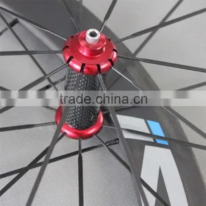 ICAN Logos Cheap OEM Carbon Wheels 50mm Clincher Road Bike Red Hub thumbnail-3