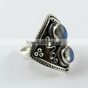 Instant Rainbow Moonstone 925 Sterling Silver Ring thumbnail-1