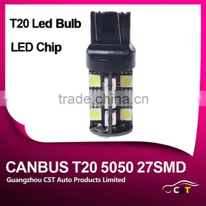 Best Offer Nonpolar Canbus LED Lamp Bulb T20 7440/7443 5050 27SMD 12V Led Lamp Bulb thumbnail-1