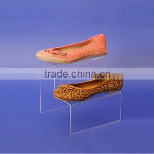 Stepped Freestanding Clear Acrylic Shoe Display Stand Retail Display thumbnail-2