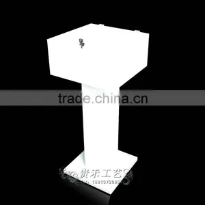 Factory Hot Sale Black Donation Box With Lock , Professional Acrylic Donation Box thumbnail-2