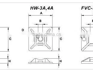Cable Management Self Adhesive Cable Tie Mount thumbnail-2