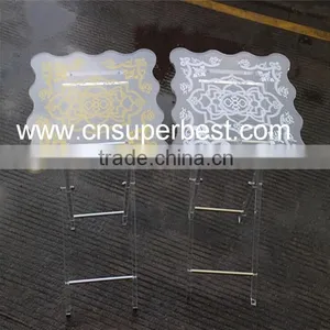 Folding Clear Acrylic Coffee Table Made by Acrylic Material With Printing Logo Surface thumbnail-1
