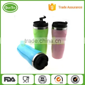 2016 Eco-Friendly Promotional Double Wall Travel Mug With Leakproof Design Lid thumbnail-3