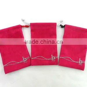 Custom Printed Logo Soft GREY Velvet Jewerly Packing Pouch High Quality Fabric Quality Choice thumbnail-1