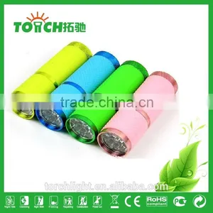 Hot Mini Cheap Grow in Dark Rubber 9 LED Flashlight for Promotion Gift LED Flashlight thumbnail-1