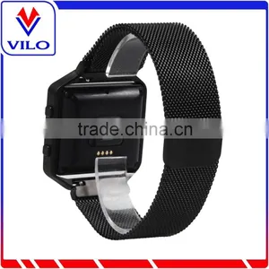 Metal Frame Housing With Magnet Lock Milanese Loop Stainless Steel Bracelet Strap Band for Fitbit Blaze Smart Fitness Watch thumbnail-3
