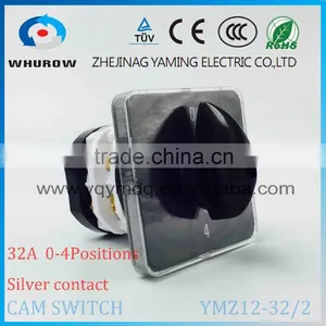 Cam Switch YMZ12-32/2 White Black Selector Ui 690V 32A 2 Poles 8 Terminals Changeover Rotary Switch Sliver Point Contacts thumbnail-2
