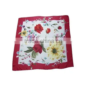 Top Fashion High Quality Pure Silk Ptinted Scarf Customized Scarves Shawl Wraps thumbnail-1