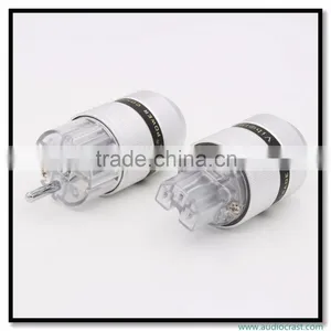 OEM/ODM Viborg Audio Aluminum Rhodium Plated Schuko Power Plug Male Connector+IEC Female Plug thumbnail-4