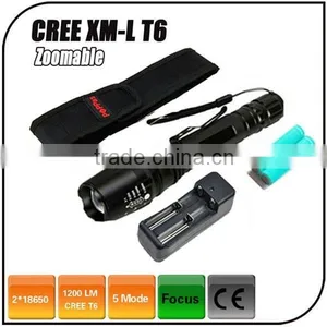 7-mode 1600 Lumen Focus Zoom Led Torch Flashlight 2pc 18650 Battery Rechargeable Led Torch thumbnail-1