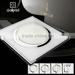 New Design Wallpad White Waterproof Acrylic Glass 110~250V EU UK Electrical Switch 1 Gang 1 Way Push Button Wall Light Switch Quality Choice thumbnail-2