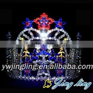 King Crystal Tiara Rhinestone Star Tall Pageant Crowns thumbnail-1
