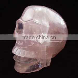 Natural Rose Quartz Openmouthed Skull for Christmas thumbnail-1