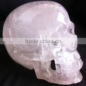 Natural Handmade Clear Crystal Skull With Hollow Chin thumbnail-1