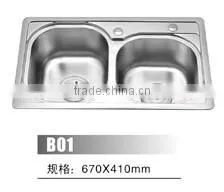 Cheap Price Two Bowls Stainless Steel Sink thumbnail-2