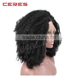 Short Afro Kinky Curly Full Lace Human Hair Wig 180% Density Brazilian Virgin Kinky Curly Wig for Sale thumbnail-1