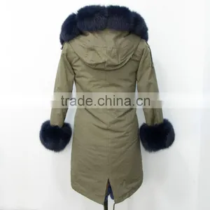 Made in China Fashionable Military Parka Jacket With Real Fox Fur Hood Trim thumbnail-5
