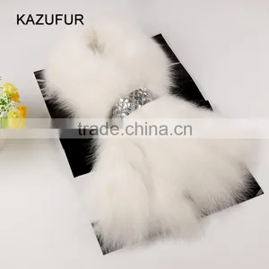 Factory Fur Scarf for Girls With Fashion Shiny Beads Real Fox Fur Scarf Wor Warm Winter KZ160083 Supplier's Choice thumbnail-1