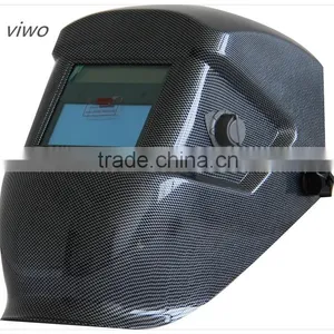 Black Fine Lines Solar Power Auto Darken Welding Helmet Leather Welding Helmet thumbnail-1