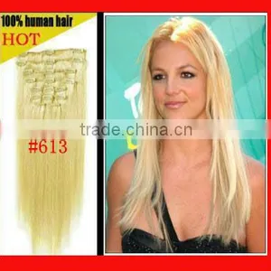 Pretty 24 Inch Clip In Human Hair Extensions Brazilian Hair Silky Straight Hair thumbnail-2
