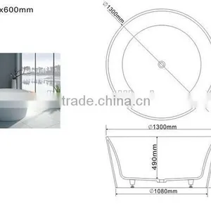 New Product Hotel Bathroom Project Artificial Stone Bathtubs, Freestanding Bathtub,acrylic Solid Surface Bathtub thumbnail-5