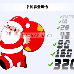 Wholesale Christmas Father Popular Cartoon Character USB Flash Drive,Custom Memory Stick Free Logo Mock Up Free Sample thumbnail-3