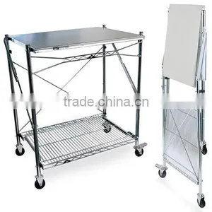 Icegreen Kitchen Use Portable Stainless Steel Folding Work Table/Utility Cart thumbnail-1