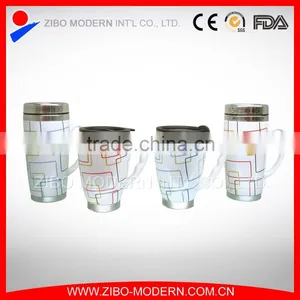 Travel Ceramic Coffee Mug With Lid thumbnail-1