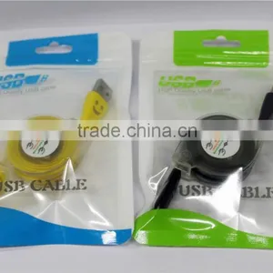 Glowing Laughing Face Stretchable Flat Micro Usb Cable, USB to Micro Usb 5 Pin for All Smart Phone thumbnail-4