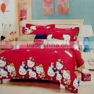 100% Microfiber Polyester Cartoon Pattern Printed Wrinkle Free Peach Skin Comforter Sets thumbnail-2