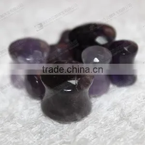Natural Amethyst Double Flare Gemstone Ear Plugs,ear Piercing Plugs thumbnail-5