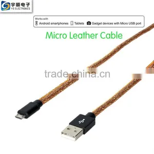 1M Micro Leather Cable for Samsung/Smartphone thumbnail-2