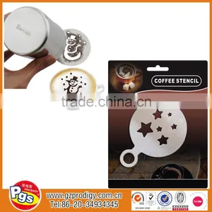 Stainless Steel Coffee Stencil Set, Coffee Stencil Customized Desgin thumbnail-3