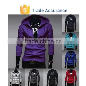 Fashion Zipper Coat Men's Hoodie New Slim Fit Solid Casual Long Sleeve Hooded thumbnail-1