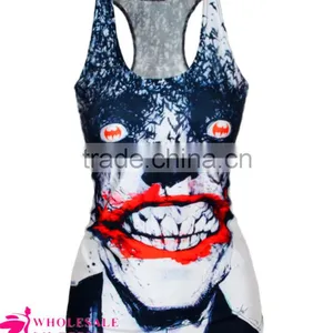 Black Horror Womens Zombie Printed Tank Top BX013 Workout Tank Top thumbnail-2
