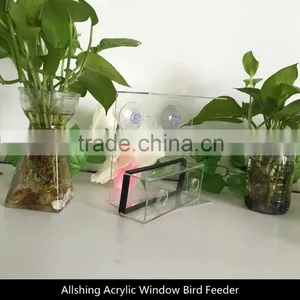Wholesale Promotional Acrylic Clear Window Wild Bird Feeder With Suction Cups Plastic Acrylic Window Bird Feeder AS012 thumbnail-2