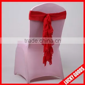 Custom Fancy Fuschia Chiffon Chair Sash for Weddings thumbnail-2
