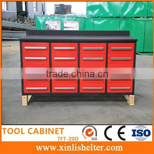 7FT Length 20 Drawers High Steel Quality Working Table thumbnail-1
